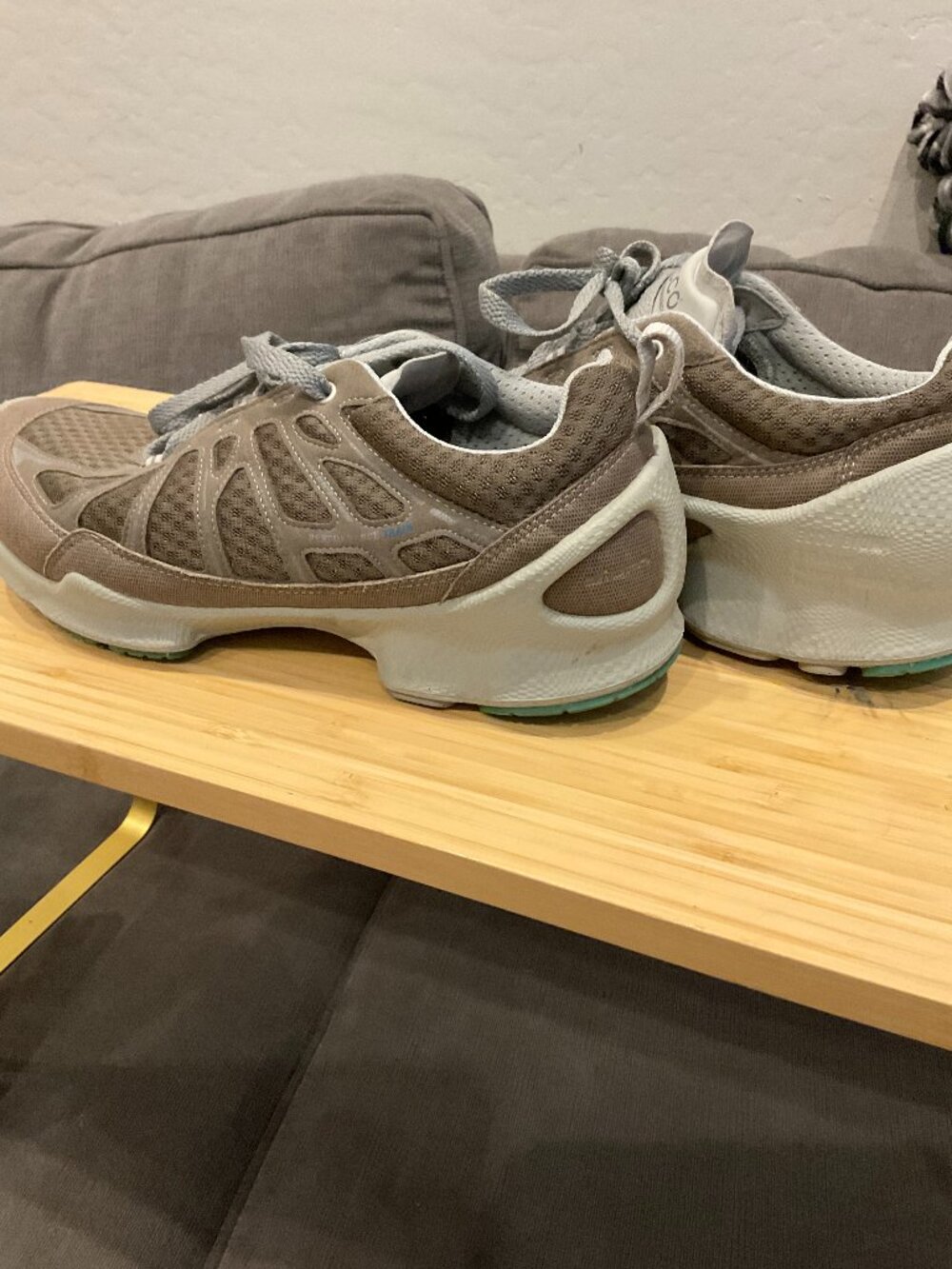 ECCO Biom Performance Train Sneakers Taupe Gray Womens Size 9